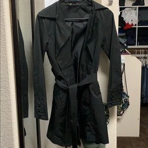 Black trench rain coat